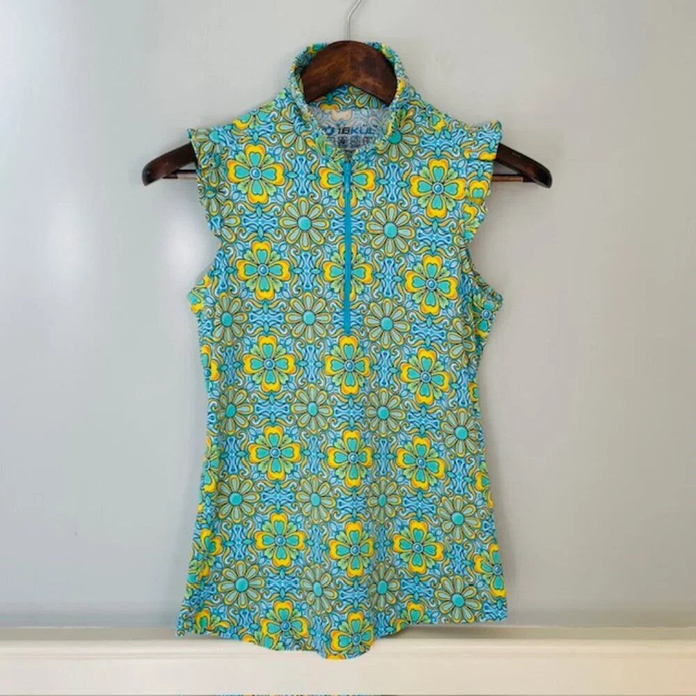 IBKul Scarlet Sleeveless Flutter Sleeve Ruffle Sun Protection Shirt XS - Picture 2 of 8